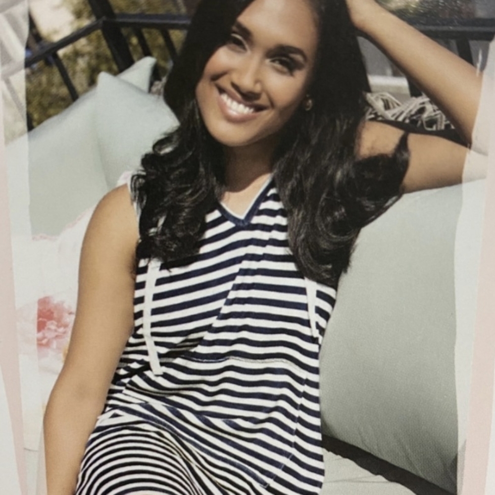 JACK & Missy blue white striped swim cover up medium large resort wear